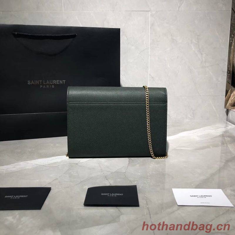 YSL CASSANDRA MONOGRAM CLASP BAG IN GRAIN DE POUDRE EMBOSSED LEATHER Y582334 Green YSL CASSANDRA MONOGRAM CLASP BAG IN GRAIN DE POUDRE EMBOSSED LEATHER Y582334 Green