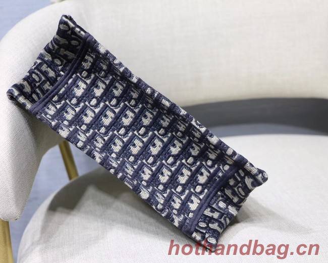 DIOR TOTE BAG IN EMBROIDERED CANVAS C1288 blue