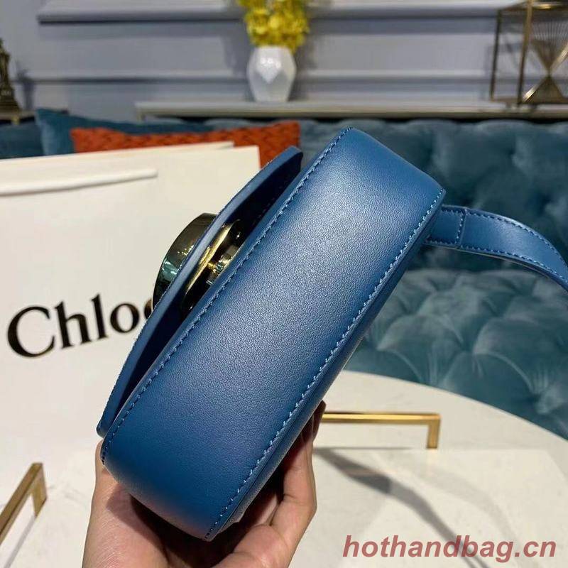 Chloe Original Calfskin Leather Top Handle Small Bag 3S030 Blue Chloe Original Calfskin Leather Top Handle Small Bag 3S030 Blue