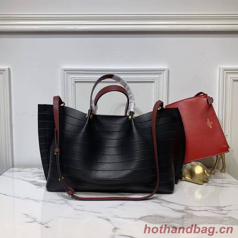 VALENTINO Origianl Leather Bag Bar Embossing V0099F Black VALENTINO Origianl Leather Bag Bar Embossing V0099F Black