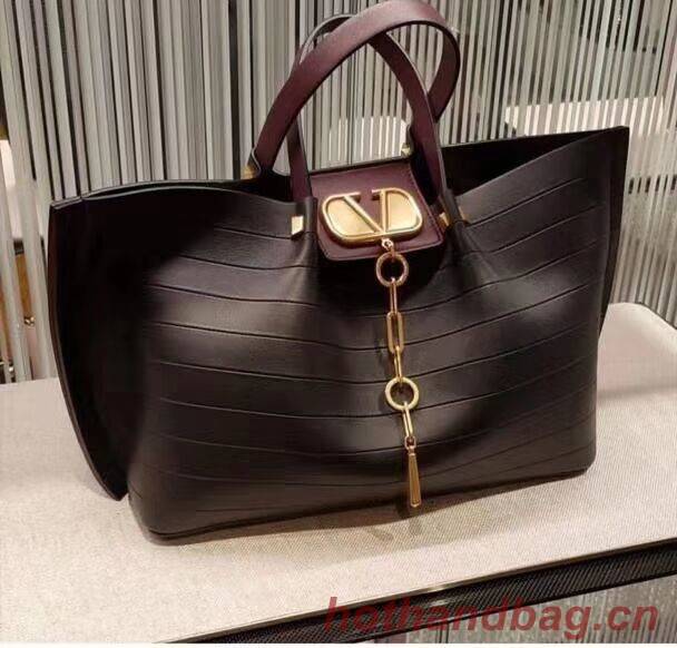 VALENTINO Origianl Leather Bag Bar Embossing V0099F Black VALENTINO Origianl Leather Bag Bar Embossing V0099F Black