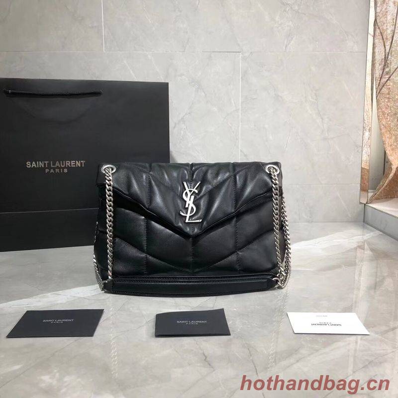 Yves Saint Laurent LOULOU PUFFER SMALL BAG IN QUILTED CRINKLED MATTE LEATHER Y577476 Black Yves Saint Laurent LOULOU PUFFER SMALL BAG IN QUILTED CRINKLED MATTE LEATHER Y577476 Black