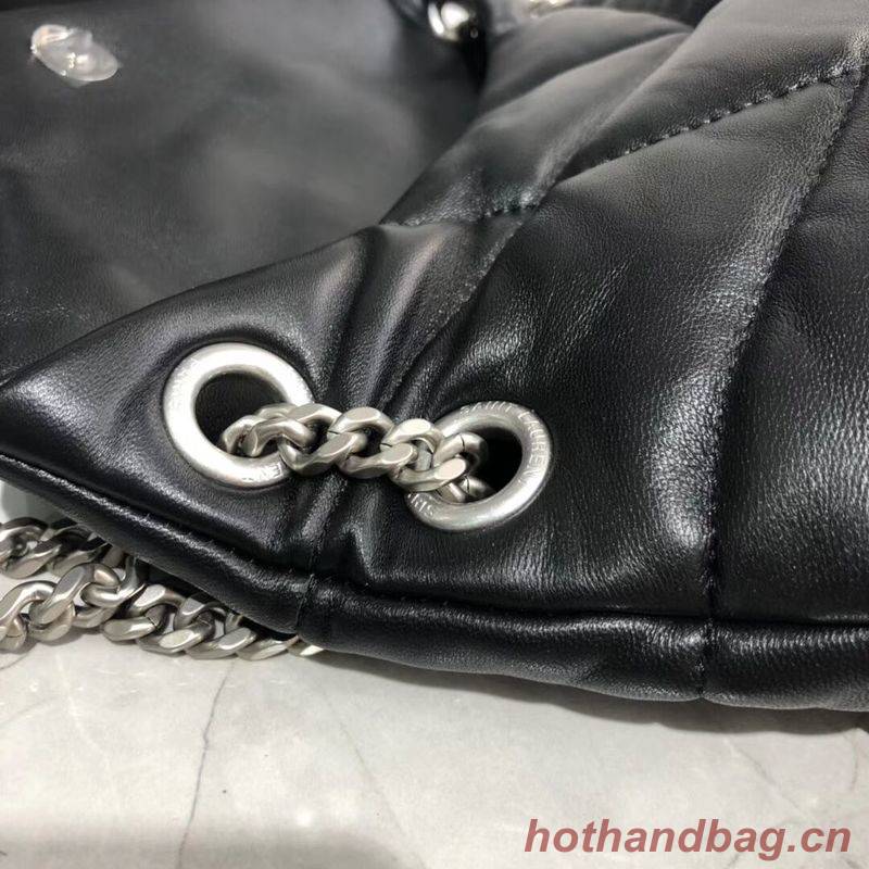 Yves Saint Laurent LOULOU PUFFER SMALL BAG IN QUILTED CRINKLED MATTE LEATHER Y577476 Black Yves Saint Laurent LOULOU PUFFER SMALL BAG IN QUILTED CRINKLED MATTE LEATHER Y577476 Black