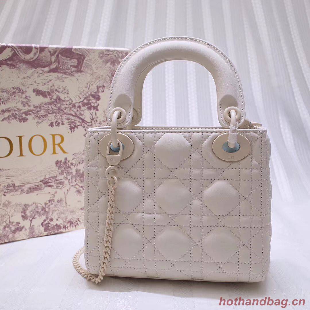 Dior MINI LADY DIOR CALFSKIN BAG M0505 White Dior MINI LADY DIOR CALFSKIN BAG M0505 White