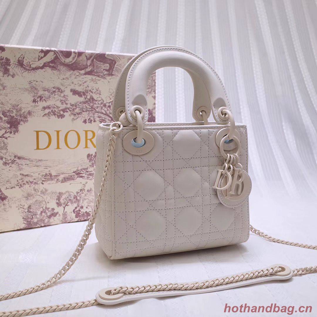 Dior MINI LADY DIOR CALFSKIN BAG M0505 White Dior MINI LADY DIOR CALFSKIN BAG M0505 White