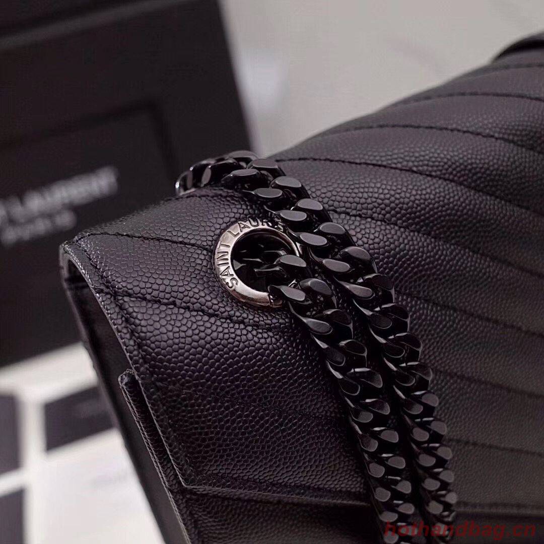 SAINT LAURENT leather shoulder bag 392745 black&Black-toned hardware SAINT LAURENT leather shoulder bag 392745 black&Black-toned hardware