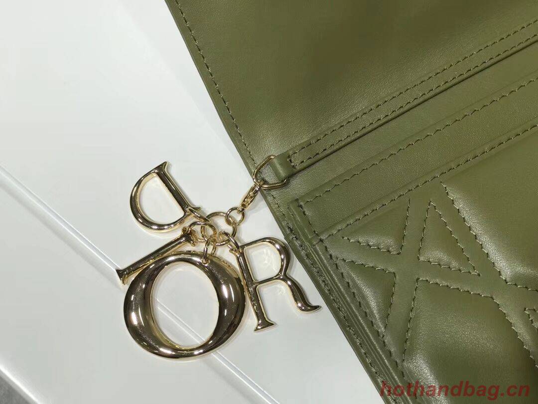 DIOR CLUTCH gold-tone metal C1040A green DIOR CLUTCH gold-tone metal C1040A green