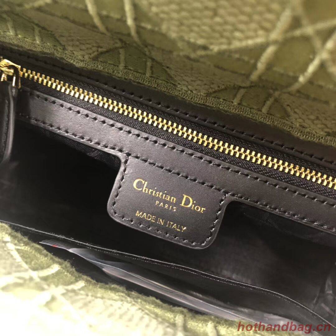 LADY DIOR TOTE BAG IN EMBROIDERED CANVAS C4532 Blackish green LADY DIOR TOTE BAG IN EMBROIDERED CANVAS C4532 Blackish green