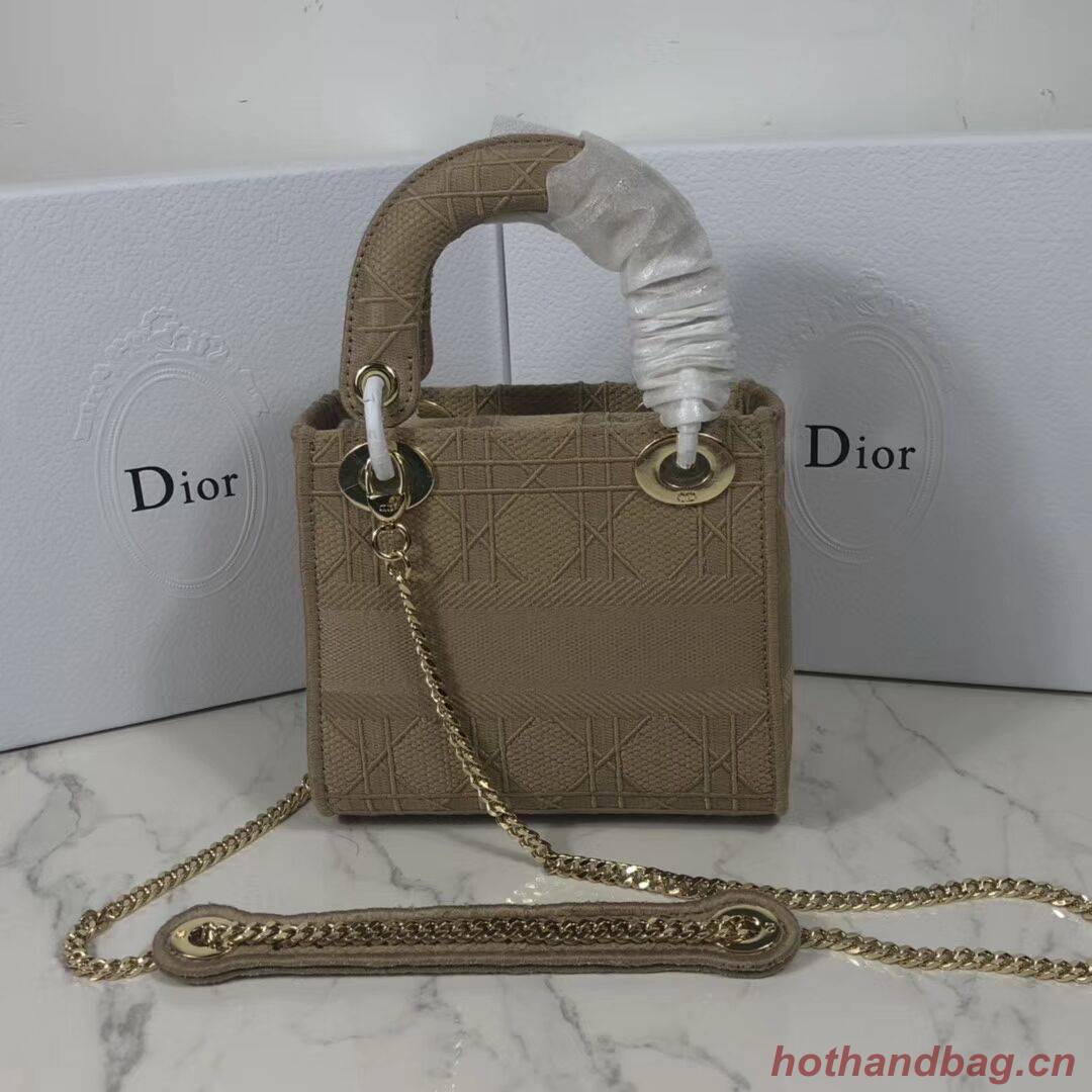 MINI LADY DIOR TOTE BAG IN EMBROIDERED CANVAS C4531 Nude MINI LADY DIOR TOTE BAG IN EMBROIDERED CANVAS C4531 Nude