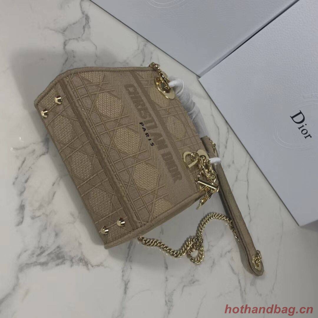 MINI LADY DIOR TOTE BAG IN EMBROIDERED CANVAS C4531 Nude MINI LADY DIOR TOTE BAG IN EMBROIDERED CANVAS C4531 Nude