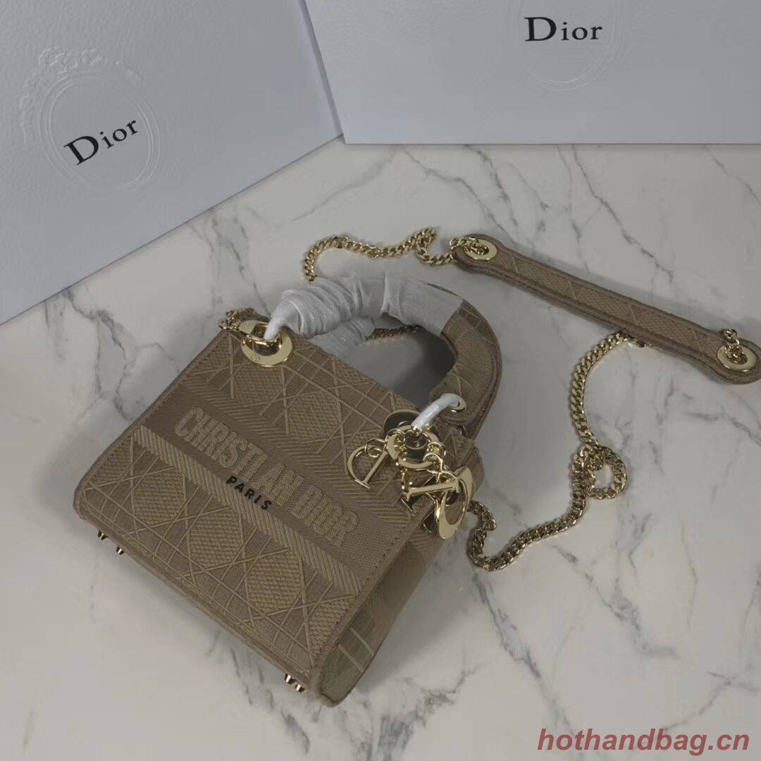 MINI LADY DIOR TOTE BAG IN EMBROIDERED CANVAS C4531 Nude MINI LADY DIOR TOTE BAG IN EMBROIDERED CANVAS C4531 Nude