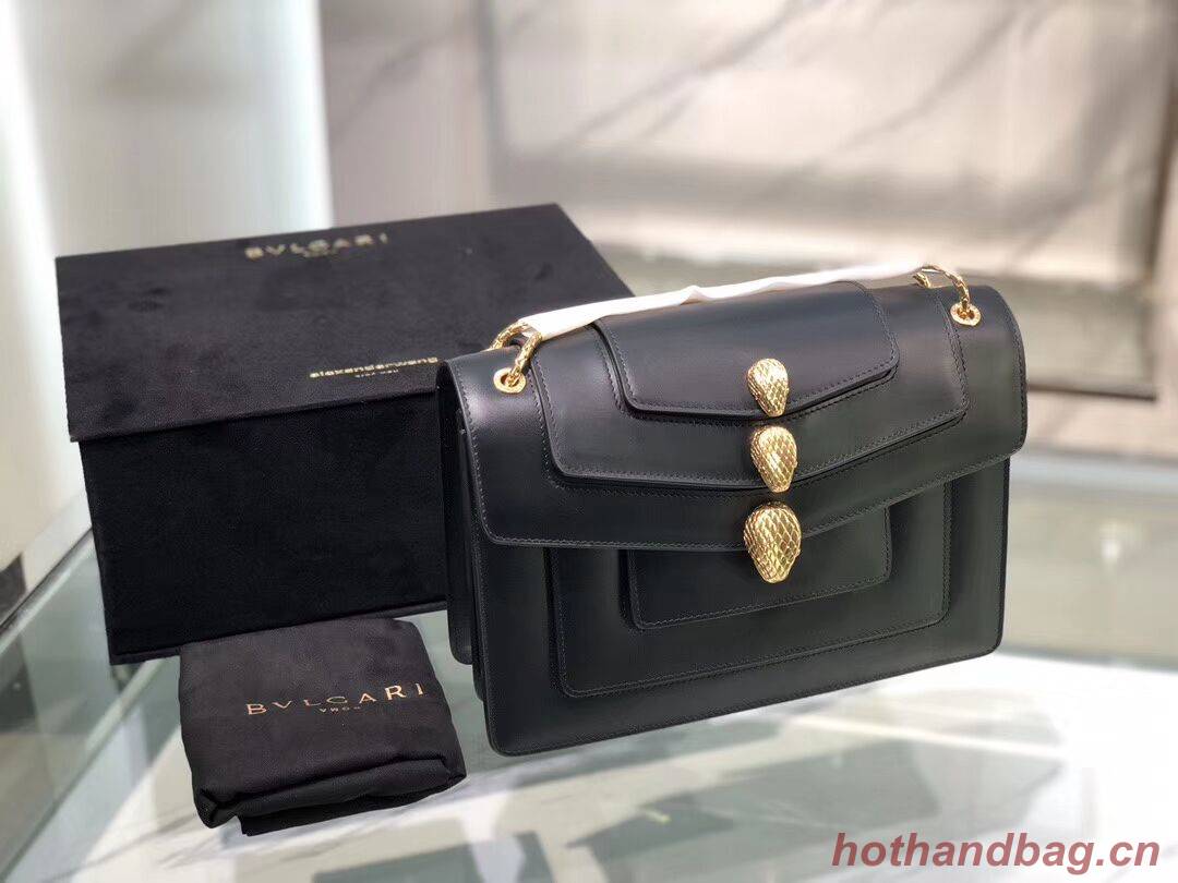 BVLGARI Serpenti Forever leather shoulder bag B288620 black BVLGARI Serpenti Forever leather shoulder bag B288620 black