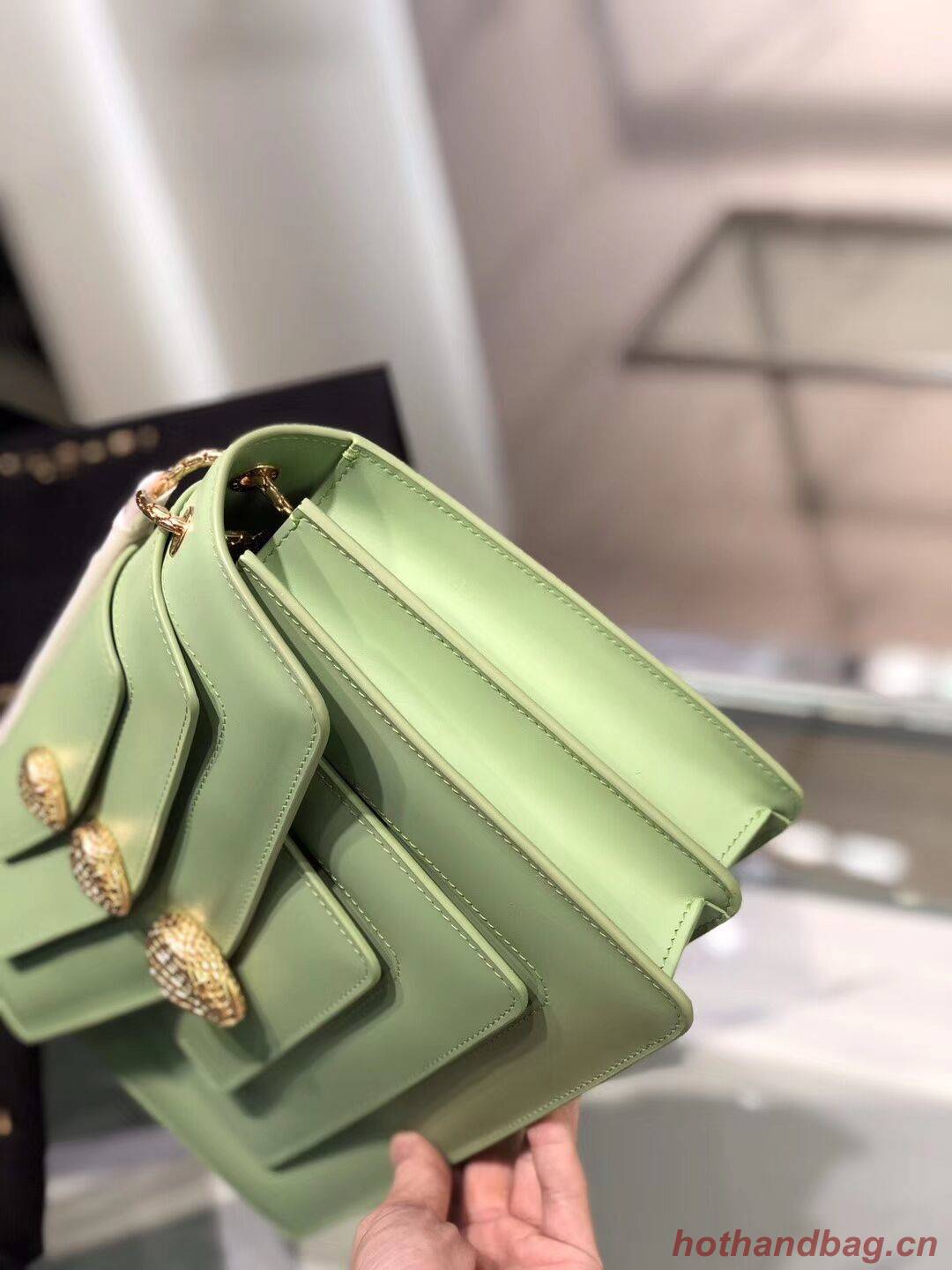 BVLGARI Serpenti Forever leather shoulder bag B288620 green BVLGARI Serpenti Forever leather shoulder bag B288620 green