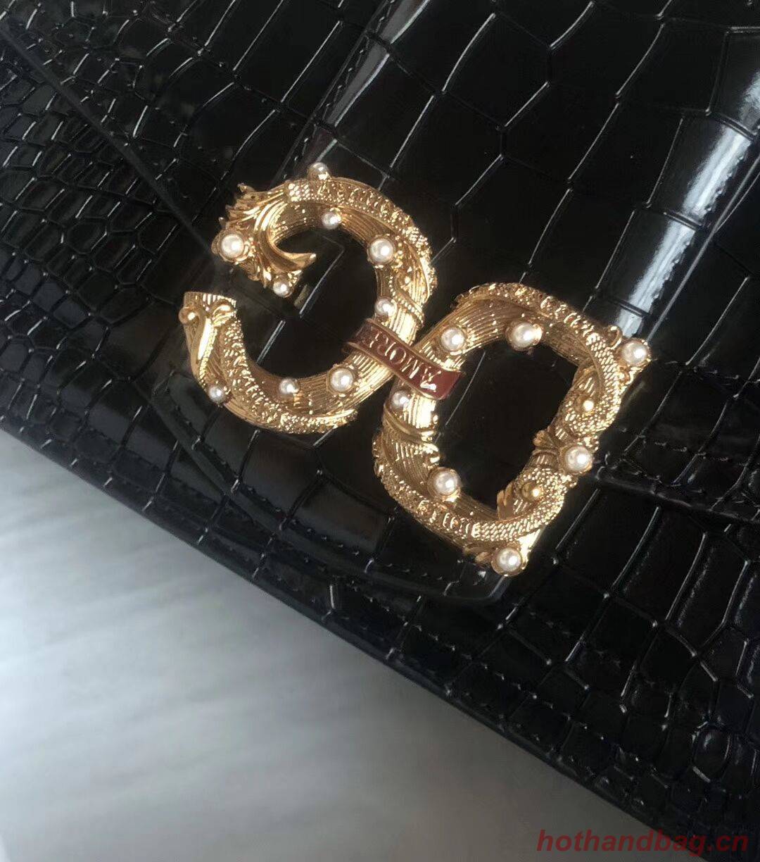 Dolce & Gabbana Origianl Crocodile Leather Bag 4916E Black Dolce & Gabbana Origianl Crocodile Leather Bag 4916E Black
