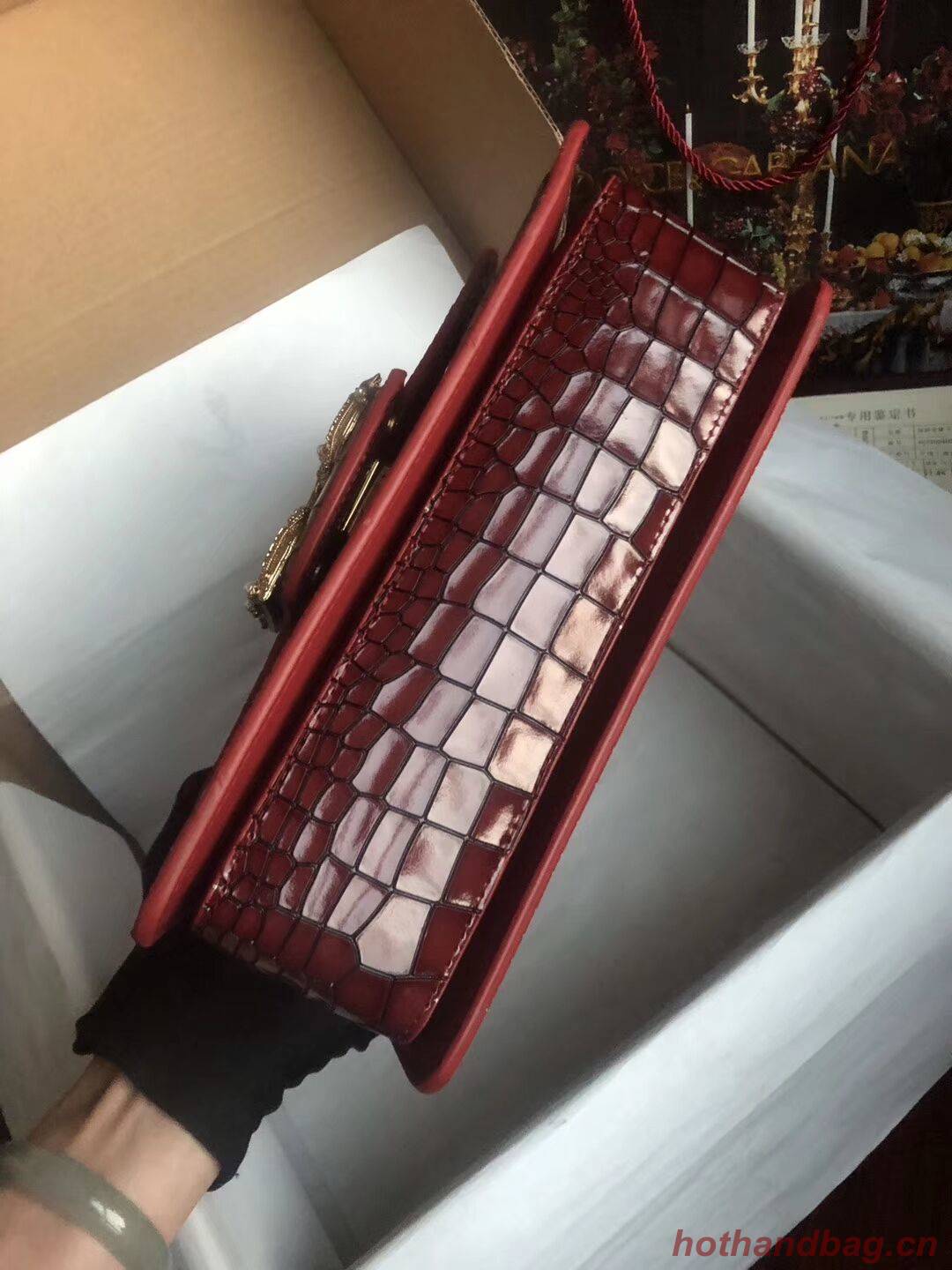 Dolce & Gabbana Origianl Crocodile Leather Bag 4916E Burgundy Dolce & Gabbana Origianl Crocodile Leather Bag 4916E Burgundy