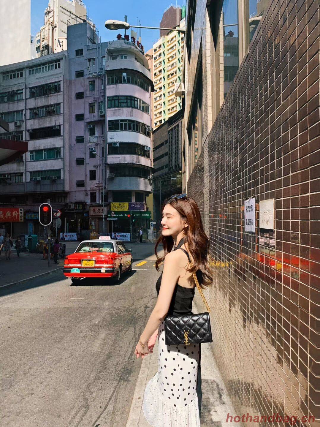 SAINT LAURENT leather shoulder bag Y585031 black SAINT LAURENT leather shoulder bag Y585031 black