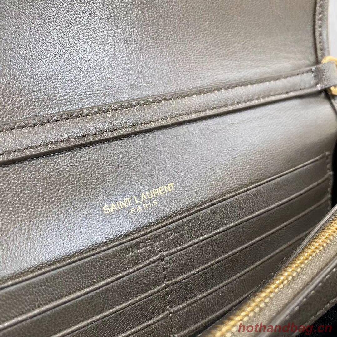 SAINT LAURENT leather shoulder bag Y585031 grey SAINT LAURENT leather shoulder bag Y585031 grey