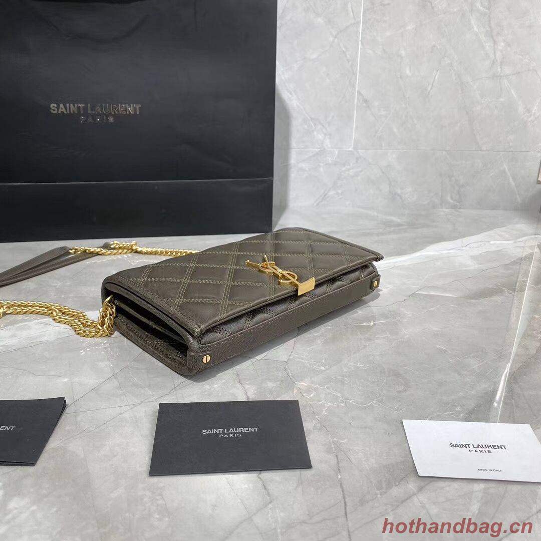 SAINT LAURENT leather shoulder bag Y585031 grey SAINT LAURENT leather shoulder bag Y585031 grey