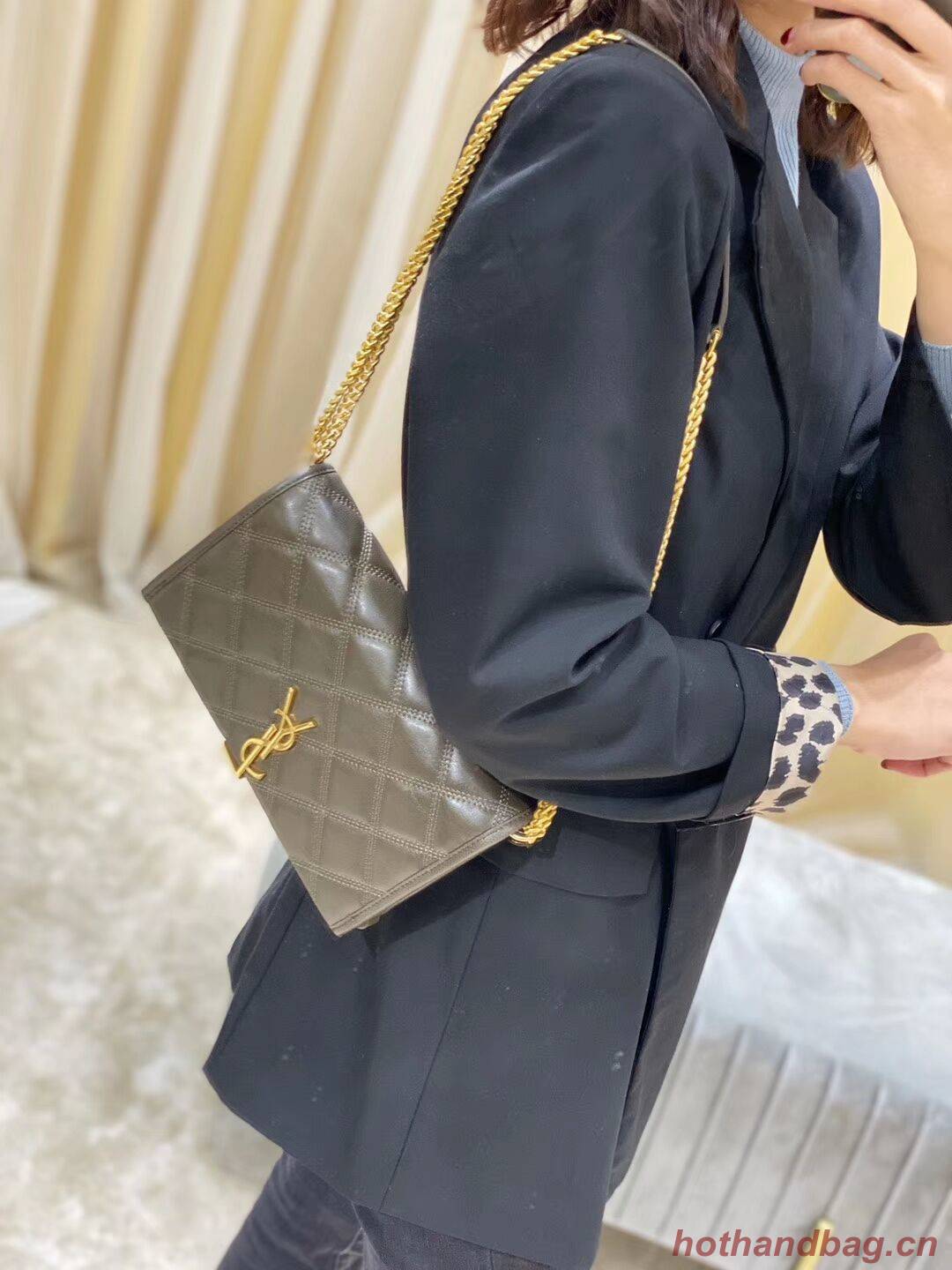 SAINT LAURENT leather shoulder bag Y585031 grey SAINT LAURENT leather shoulder bag Y585031 grey