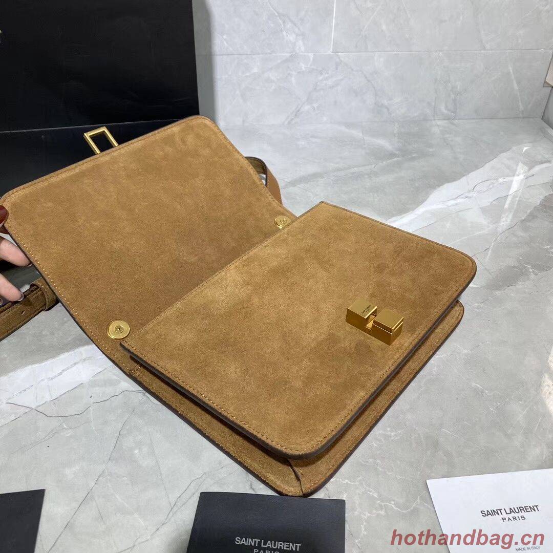 Yves Saint Laurent CARRE SATCHEL IN SUEDE  Y585061 brown