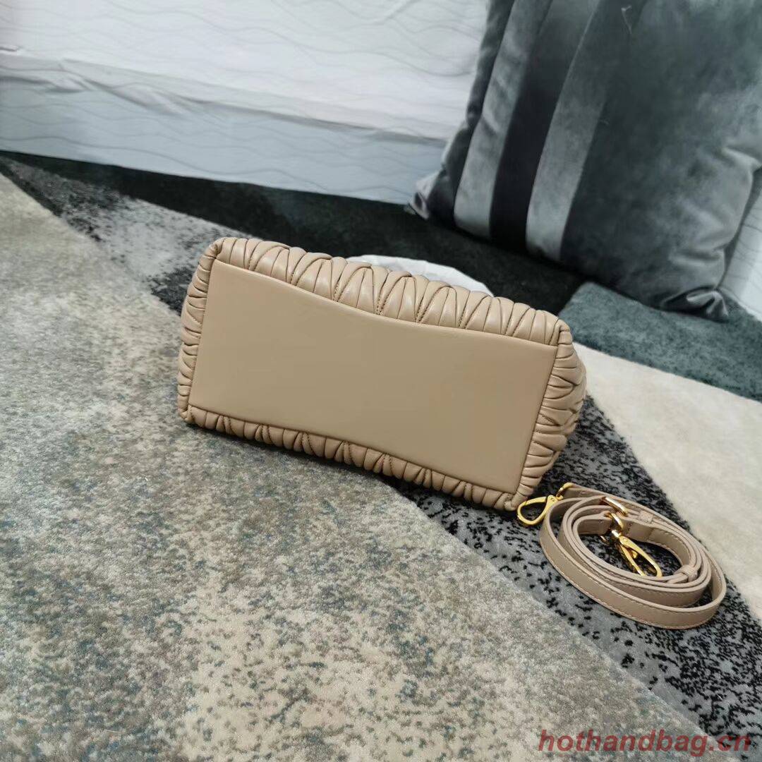 miu miu Matelasse Nappa Leather Top-handle Bag 5BG163 Apricot