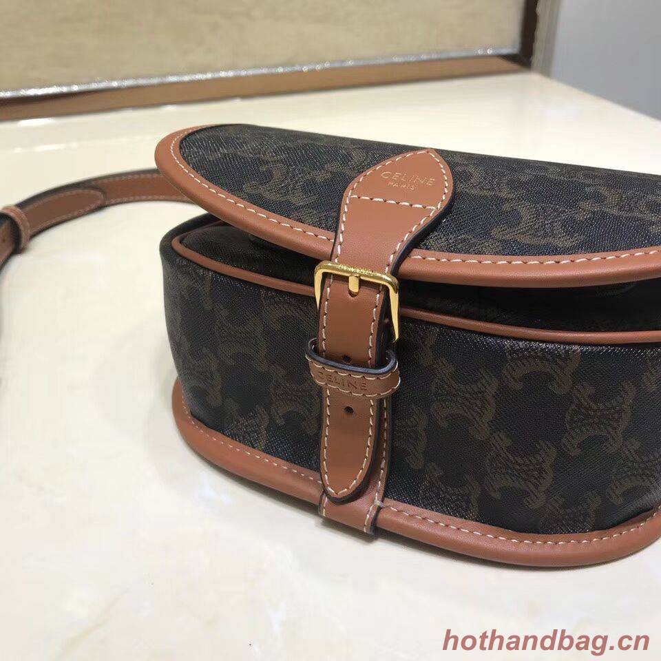 Celine MEDIUM FOLCO BAG IN TRIOMPHE CANVAS CL01502 tan Celine MEDIUM FOLCO BAG IN TRIOMPHE CANVAS CL01502 tan