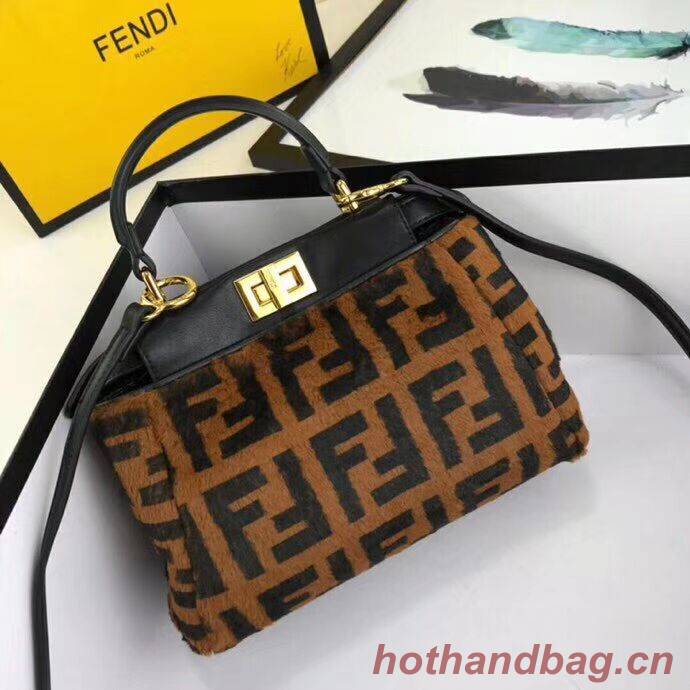 Fendi PEEKABOO REGULAR Horse hair F3302 Black Fendi PEEKABOO REGULAR Horse hair F3302 Black