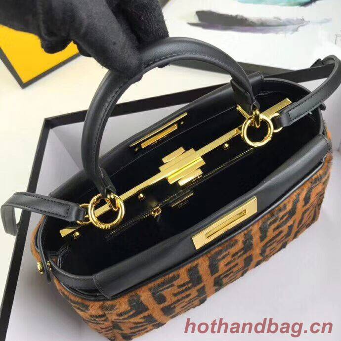 Fendi PEEKABOO REGULAR Horse hair F3303 Black Fendi PEEKABOO REGULAR Horse hair F3303 Black