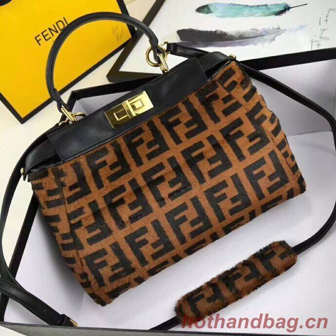 Fendi PEEKABOO REGULAR Horse hair F3303 Black Fendi PEEKABOO REGULAR Horse hair F3303 Black