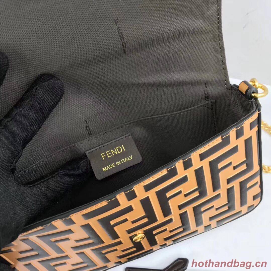 Fendi WALLET ON CHAIN WITH POUCHES leather mini-bag 8BS032 apricot Fendi WALLET ON CHAIN WITH POUCHES leather mini-bag 8BS032 apricot