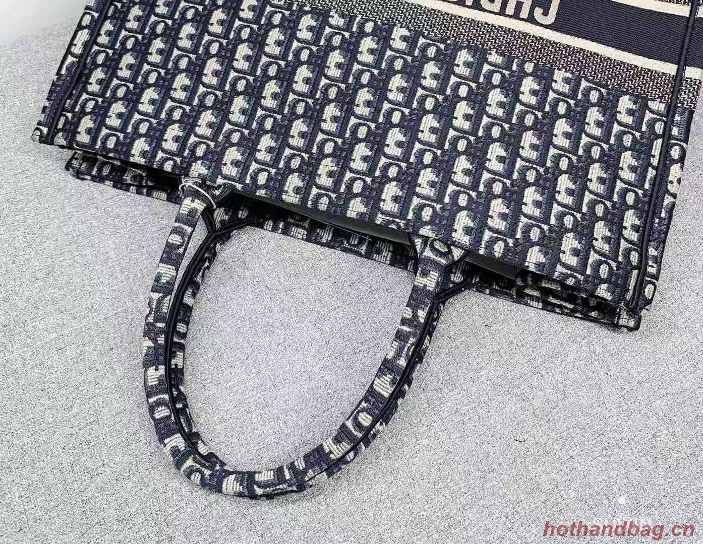 DIOR BOOK TOTE BAG IN EMBROIDERED CANVAS C1287 dark blue DIOR BOOK TOTE BAG IN EMBROIDERED CANVAS C1287 dark blue