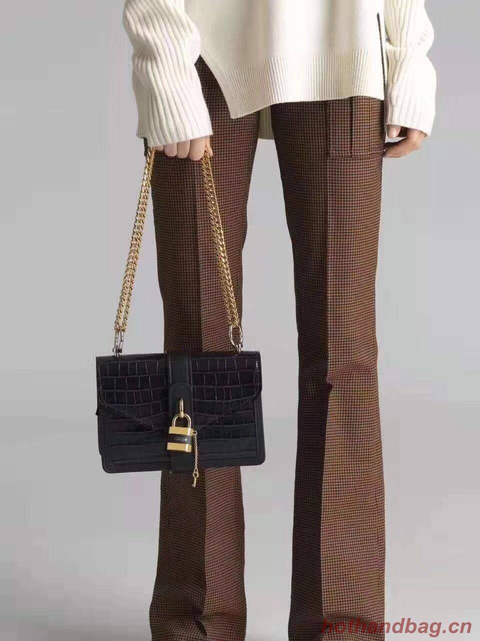 Chloe Original Crocodile skin Leather Bag 3S068 Black Chloe Original Crocodile skin Leather Bag 3S068 Black