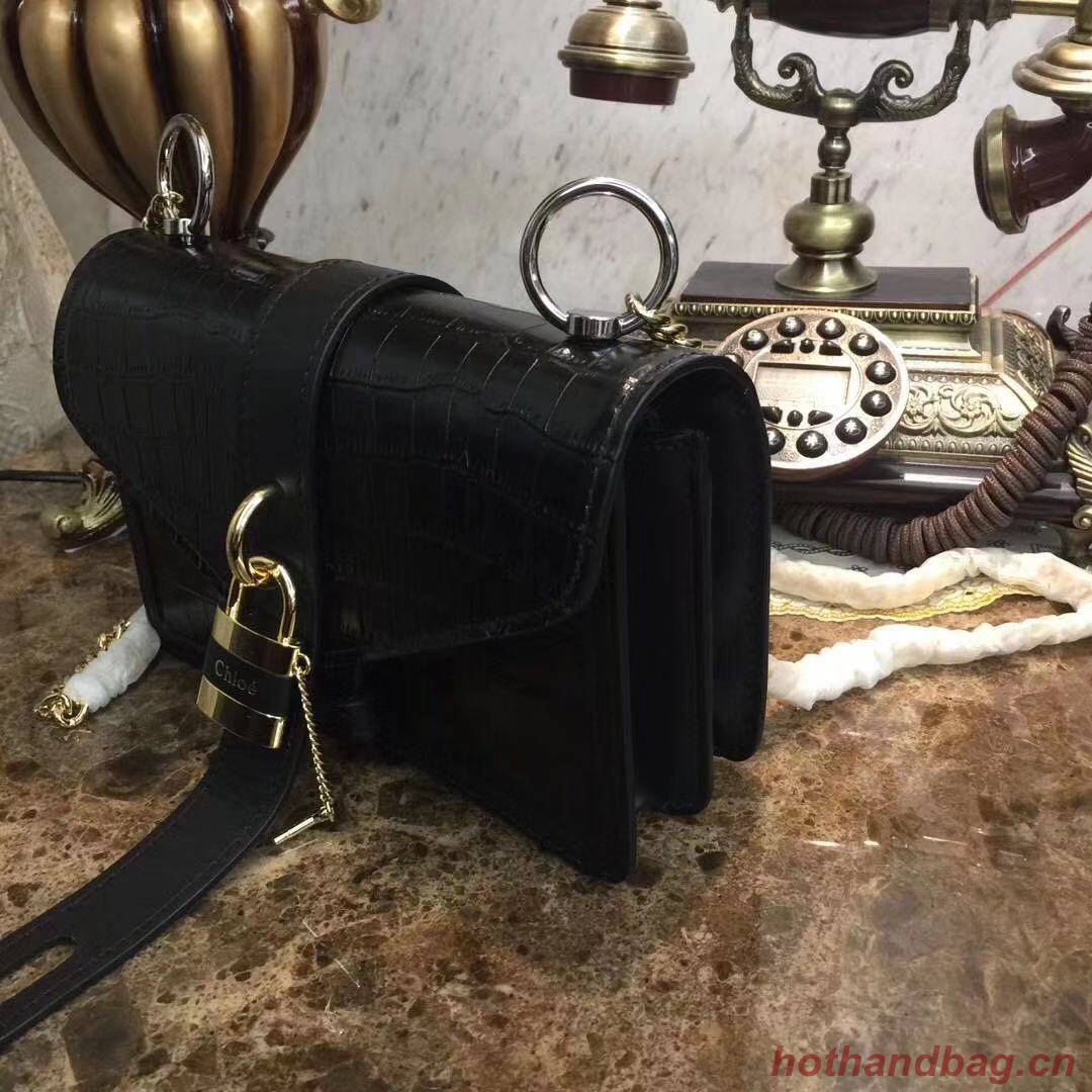 Chloe Original Crocodile skin Leather Bag 3S068 Black Chloe Original Crocodile skin Leather Bag 3S068 Black