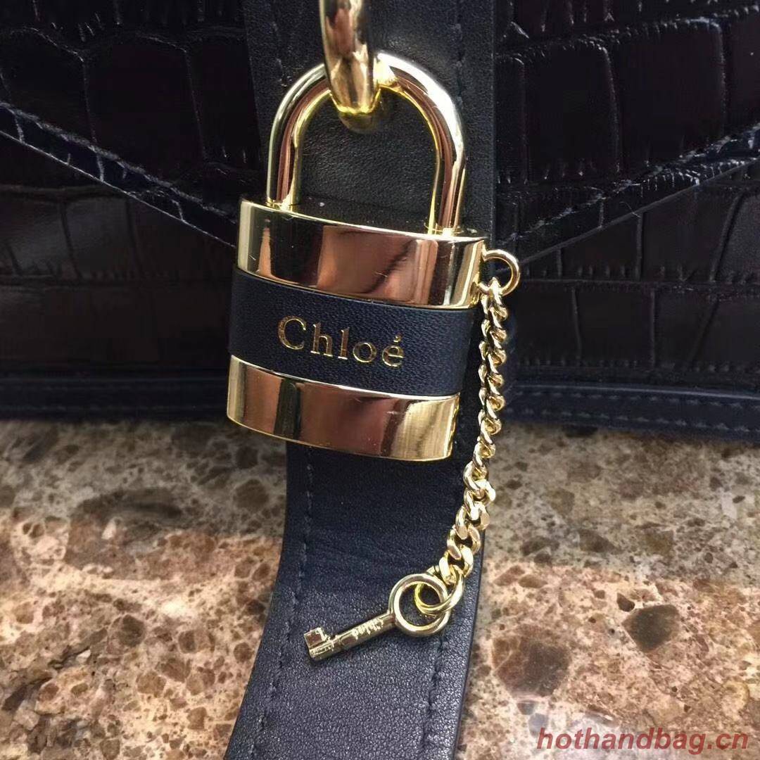 Chloe Original Crocodile skin Leather Bag 3S068 Black Chloe Original Crocodile skin Leather Bag 3S068 Black