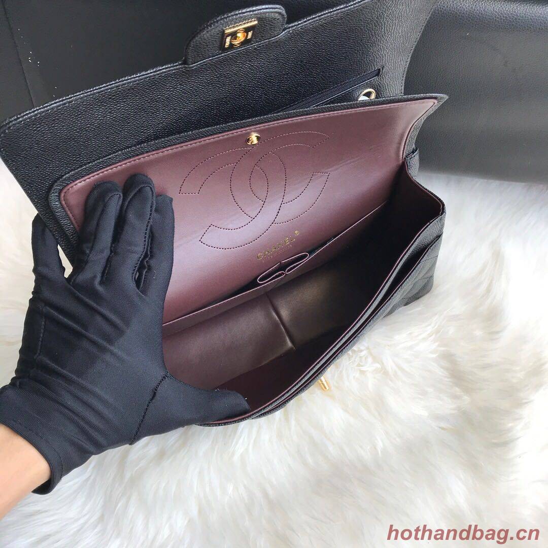 Chanel Double Flaps Bags Black Original Caviar Leather A36097 Gold Chanel Double Flaps Bags Black Original Caviar Leather A36097 Gold