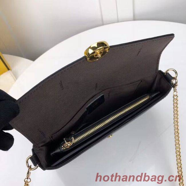 Fendi WALLET ON CHAIN WITH POUCHES leather mini-bag F0005 black Fendi WALLET ON CHAIN WITH POUCHES leather mini-bag F0005 black