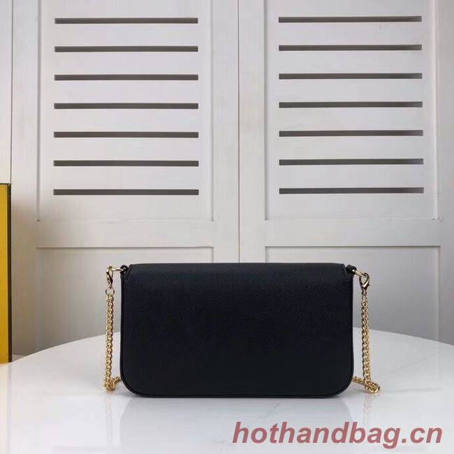 Fendi WALLET ON CHAIN WITH POUCHES leather mini-bag F0005 black Fendi WALLET ON CHAIN WITH POUCHES leather mini-bag F0005 black