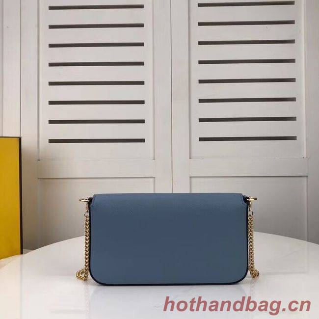 Fendi WALLET ON CHAIN WITH POUCHES leather mini-bag F0005 light blue Fendi WALLET ON CHAIN WITH POUCHES leather mini-bag F0005 light blue