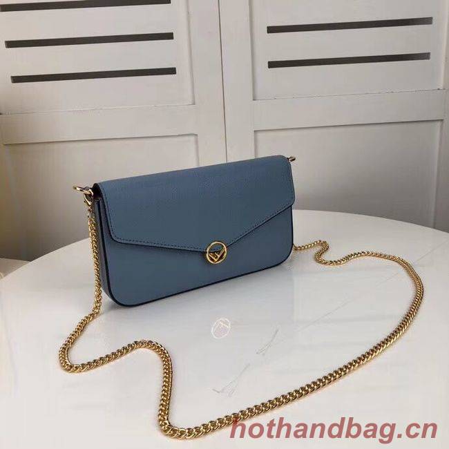 Fendi WALLET ON CHAIN WITH POUCHES leather mini-bag F0005 light blue Fendi WALLET ON CHAIN WITH POUCHES leather mini-bag F0005 light blue
