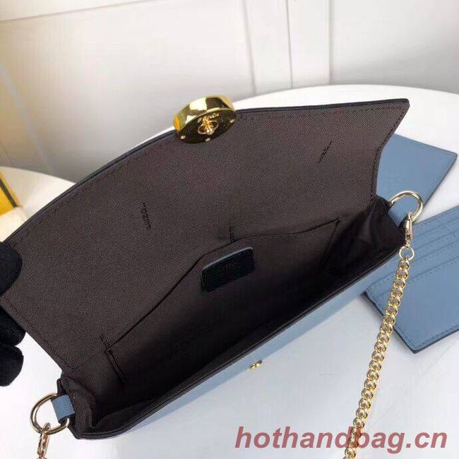 Fendi WALLET ON CHAIN WITH POUCHES leather mini-bag F0005 light blue Fendi WALLET ON CHAIN WITH POUCHES leather mini-bag F0005 light blue