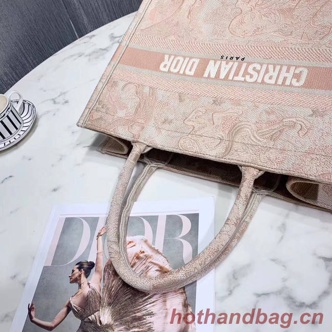 DIOR BOOK TOTE BAG IN EMBROIDERED CANVAS C1287 Beige