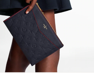 Louis Vuitton Original Monogram Empreinte Clutch bag MELANIE M68705 Navy blue Louis Vuitton Original Monogram Empreinte Clutch bag MELANIE M68705 Navy blue
