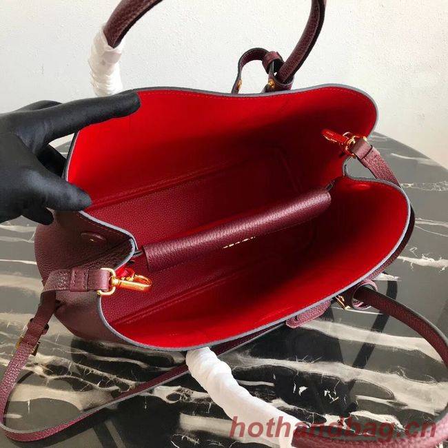 Prada Deer skin bag 1BG008 Burgundy Prada Deer skin bag 1BG008 Burgundy