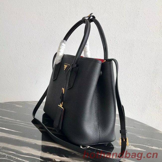 Prada Deer skin bag 1BG008 black&red Prada Deer skin bag 1BG008 black&red