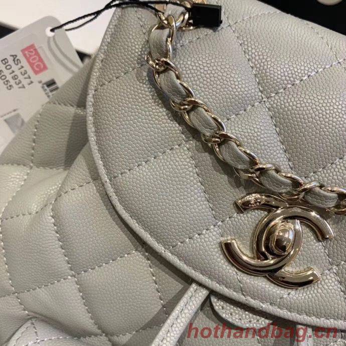 Chanel backpack Grained Calfskin & Gold-Tone Metal AS1371 Gray Chanel backpack Grained Calfskin & Gold-Tone Metal AS1371 Gray