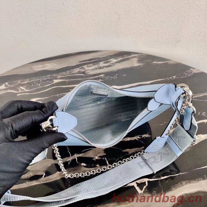 Prada Saffiano leather mini shoulder bag 2BH204 sky blue Prada Saffiano leather mini shoulder bag 2BH204 sky blue
