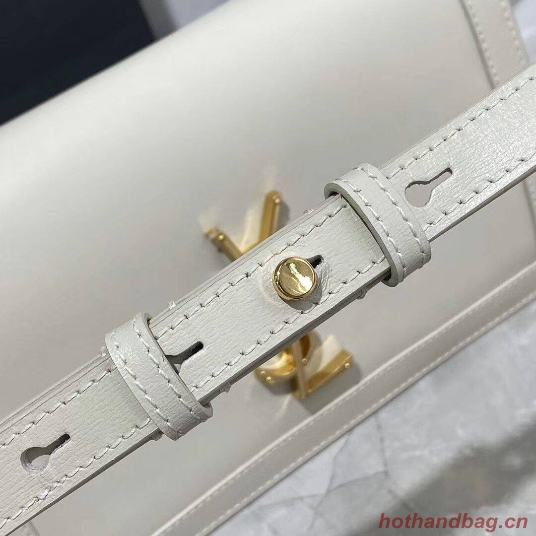 Yves Saint Laurent Calfskin Leather Shoulder Bag Y635627 White Yves Saint Laurent Calfskin Leather Shoulder Bag Y635627 White