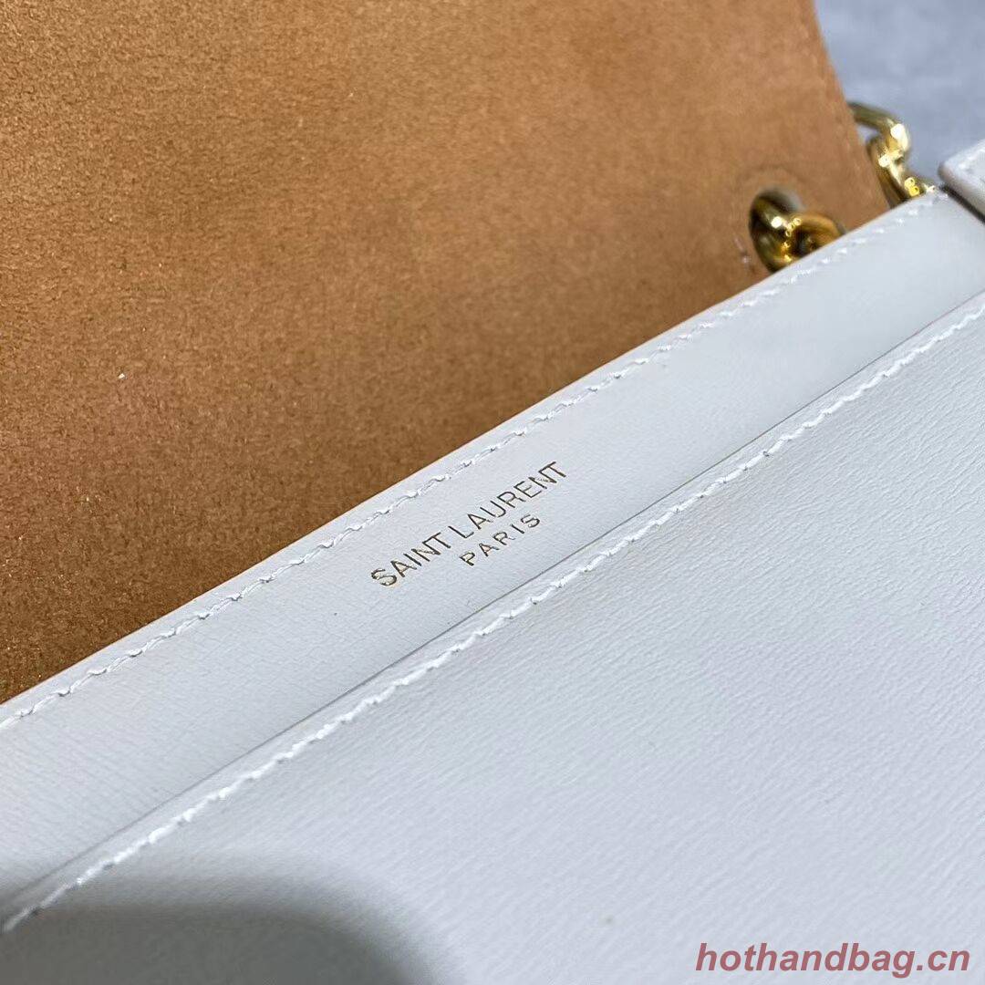 Yves Saint Laurent Calfskin Leather Shoulder Bag Y635627 White Yves Saint Laurent Calfskin Leather Shoulder Bag Y635627 White