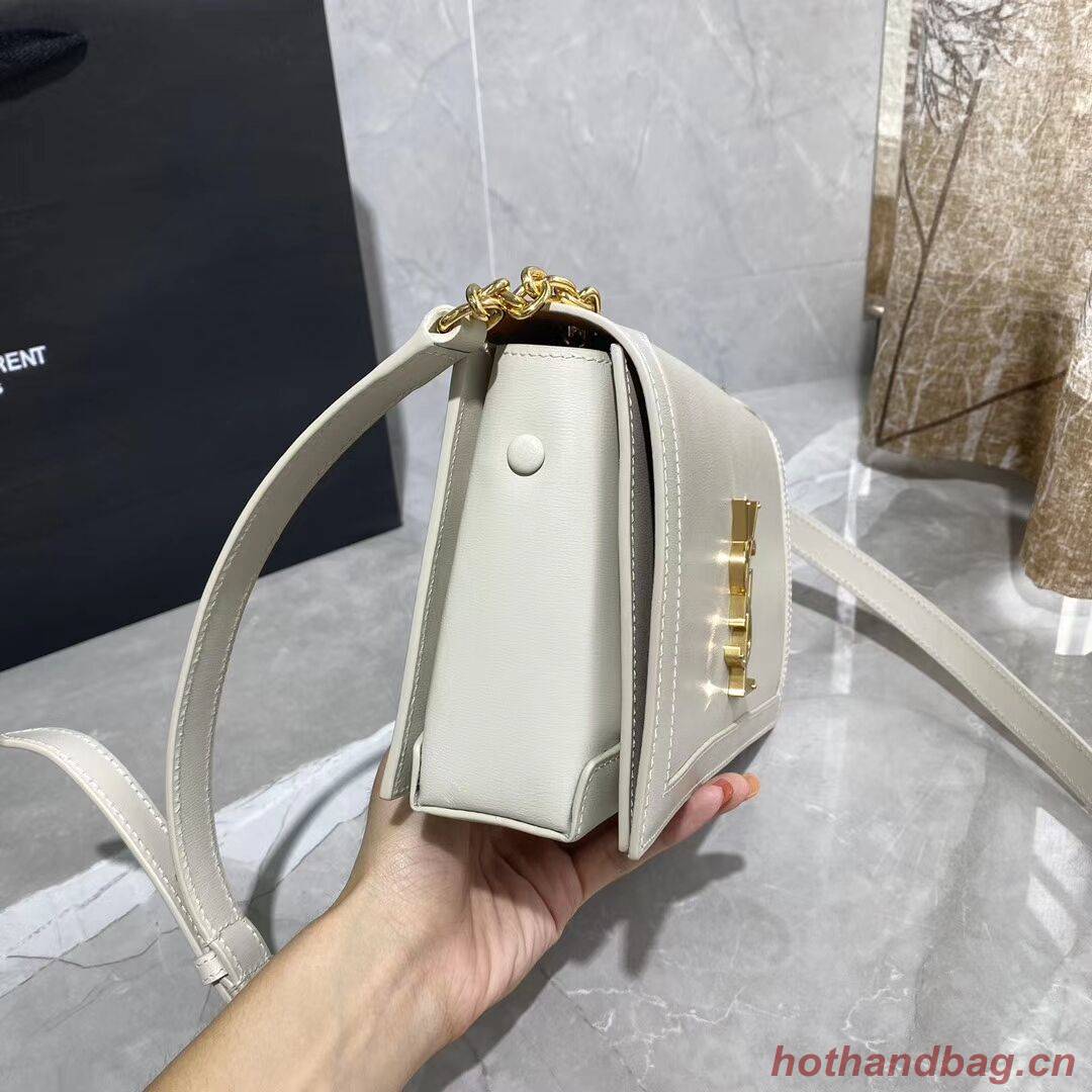 Yves Saint Laurent Calfskin Leather Shoulder Bag Y635627 White Yves Saint Laurent Calfskin Leather Shoulder Bag Y635627 White