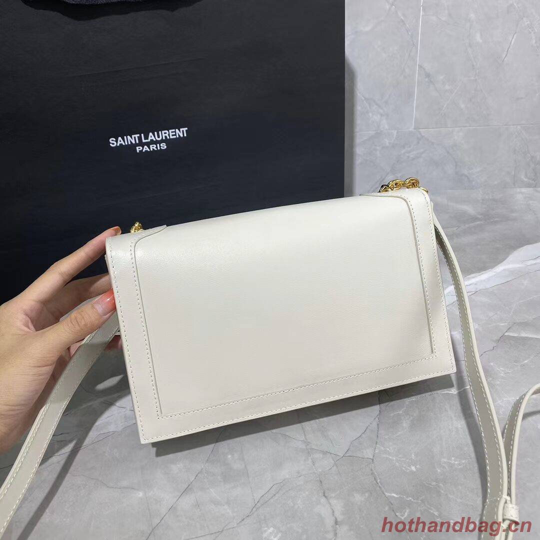 Yves Saint Laurent Calfskin Leather Shoulder Bag Y635627 White Yves Saint Laurent Calfskin Leather Shoulder Bag Y635627 White